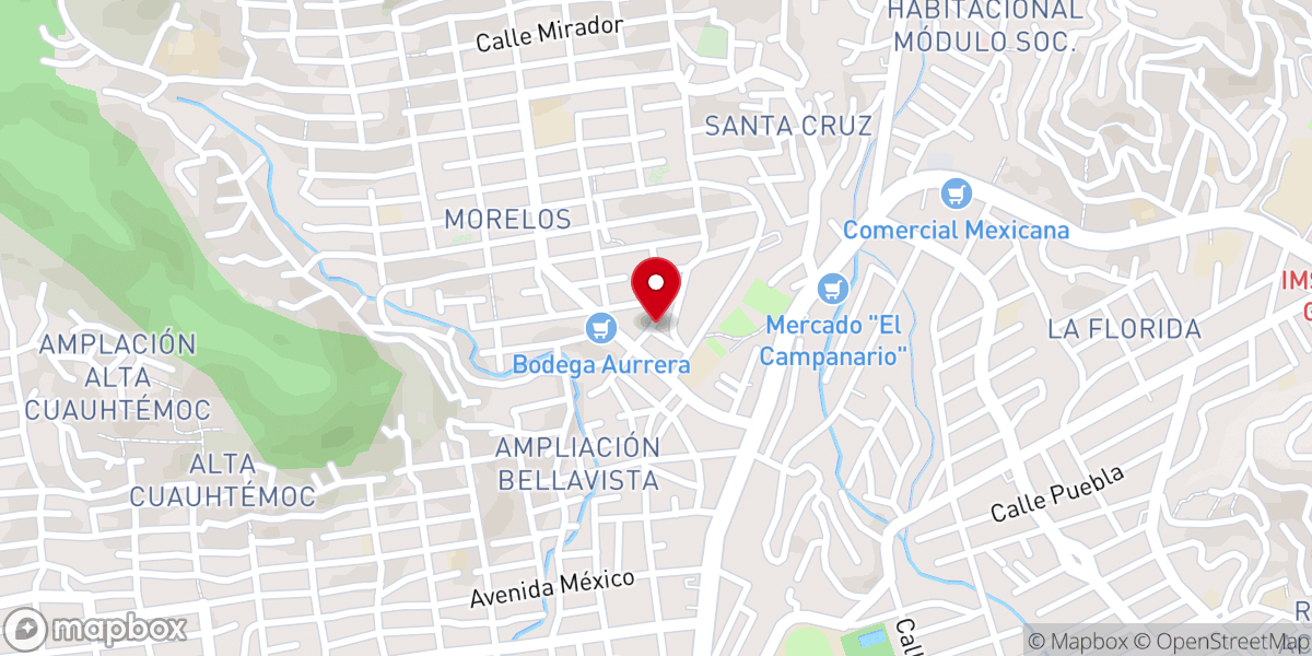 Map showing location of Iglesia Bautista Peniel