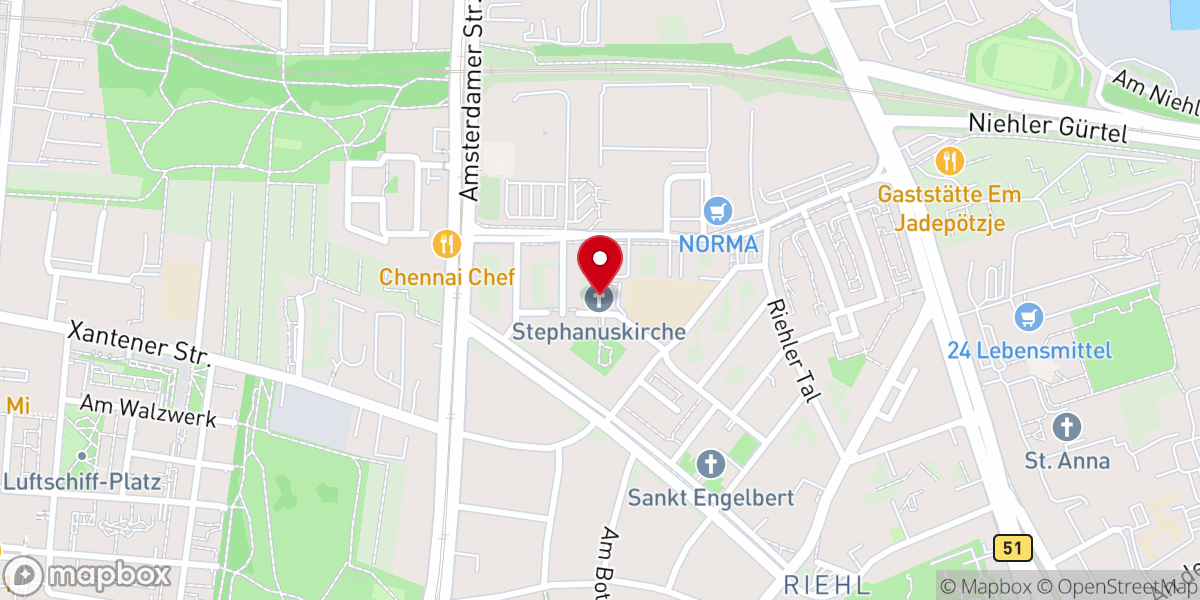 Map showing location of Stephanuskirche