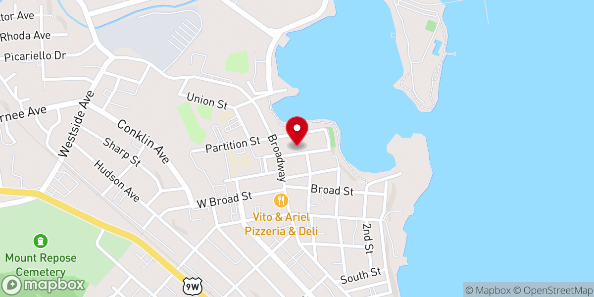 Map showing location of Calvary Baptist Church of Rockland