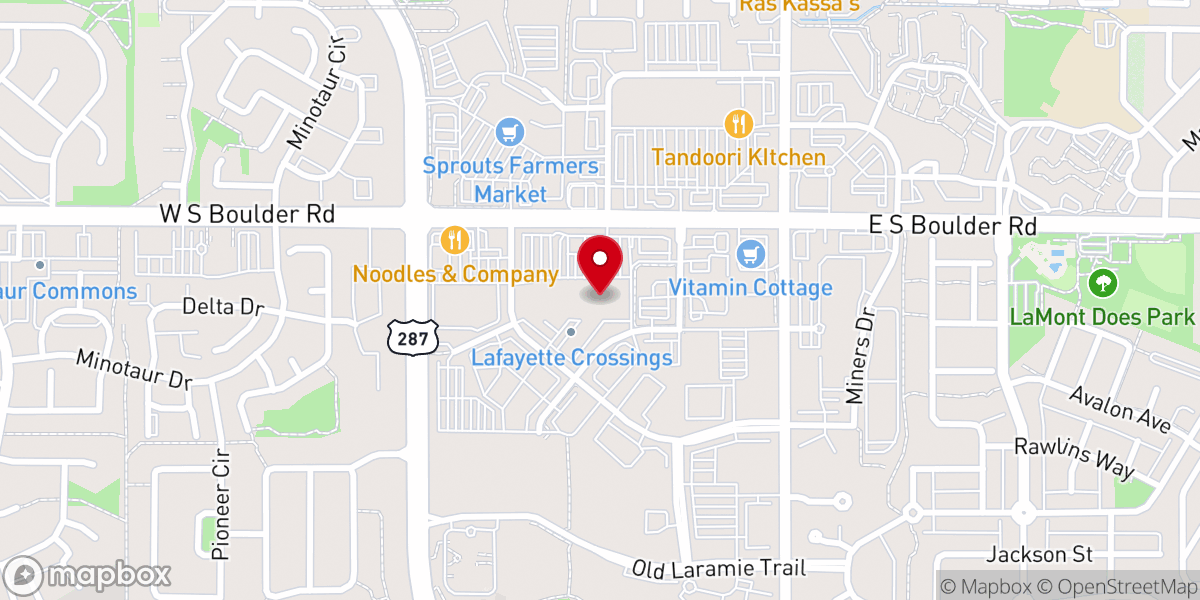 Map showing location of Flatirons Community Church District Offices