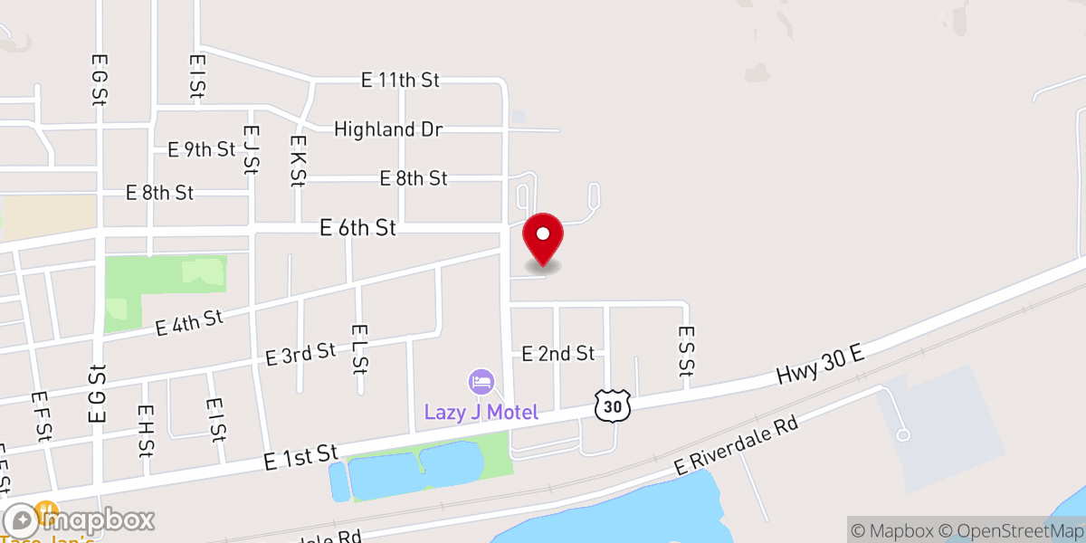 Map showing location of New Hope Chuch