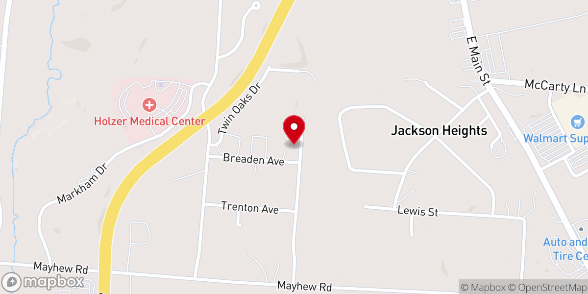 Map showing location of Emmanuel Baptist Church