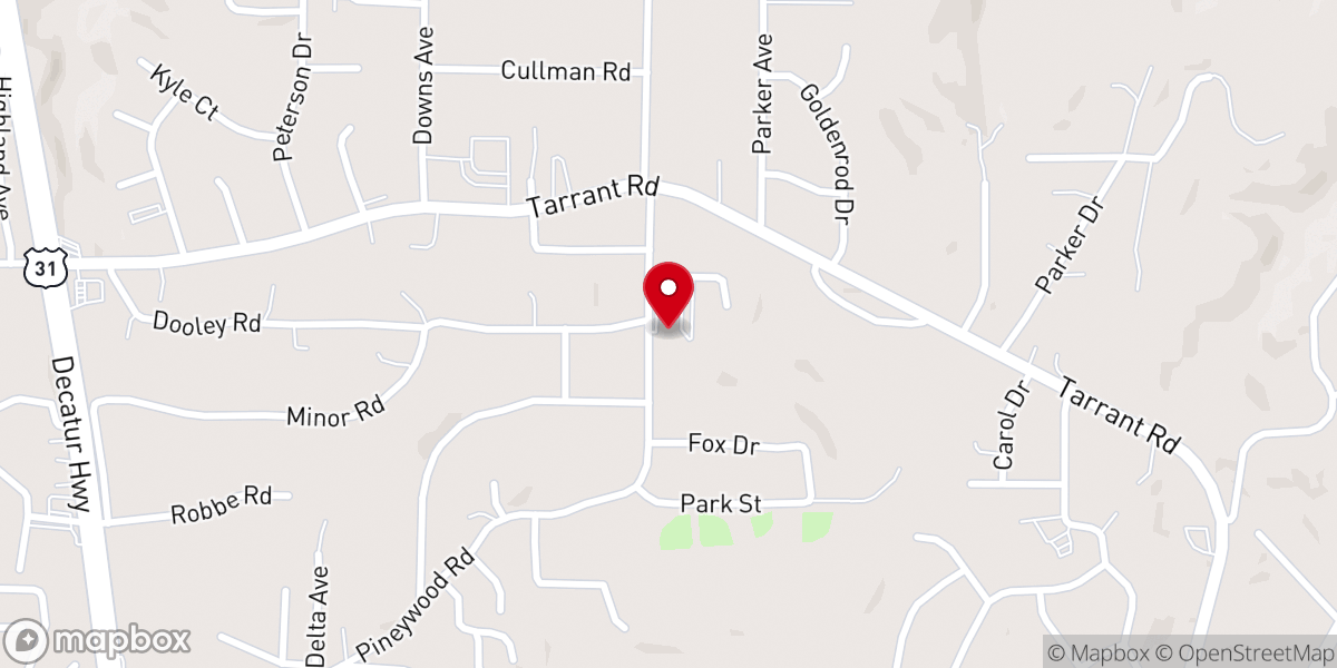 Map showing location of Gardendale Church of Christ