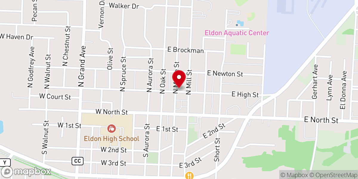 Map showing location of Eldon Family Dentistry