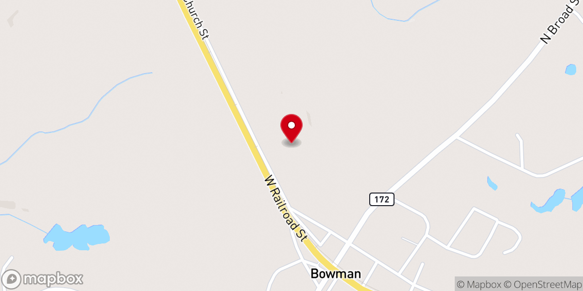 Map showing location of Bowman Elementary School