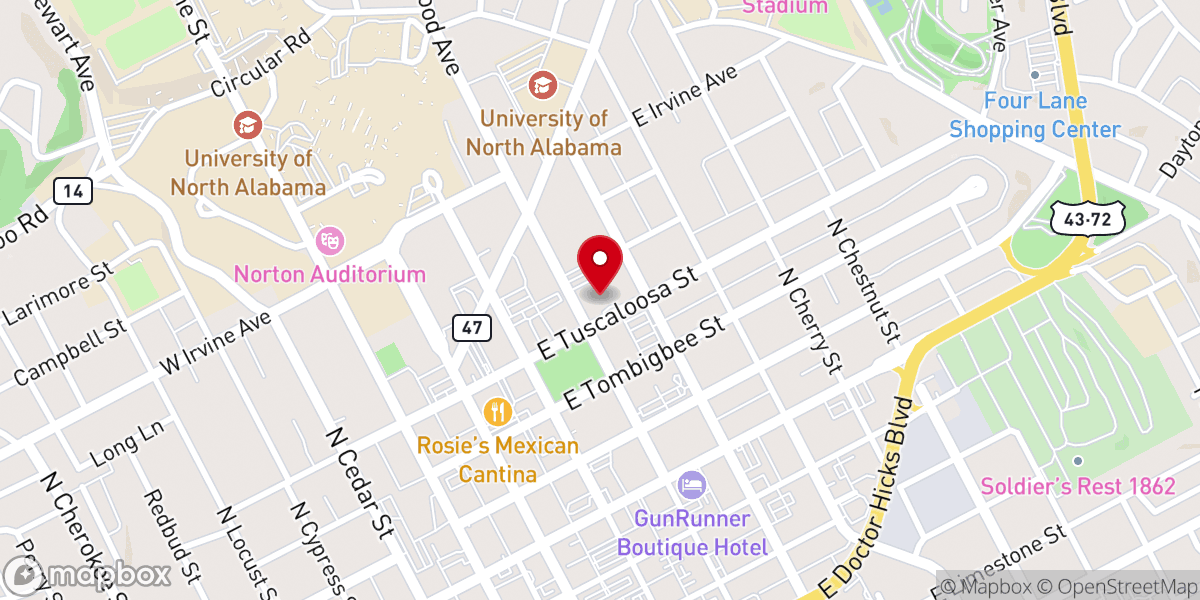 Map showing location of Wood Avenue Church of Christ