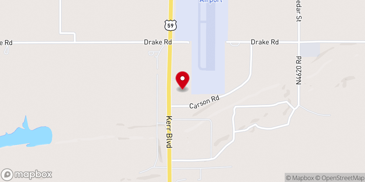 Map showing location of Harry Robinson Sallisaw Ford
