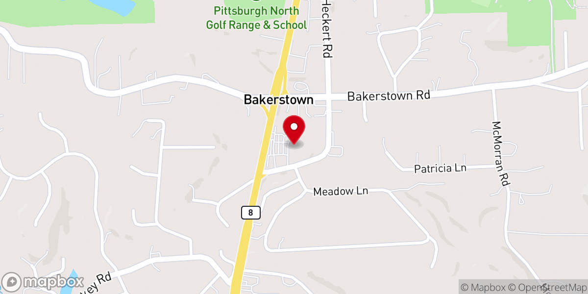 Map showing location of Bakerstown Presbyterian Children's Center