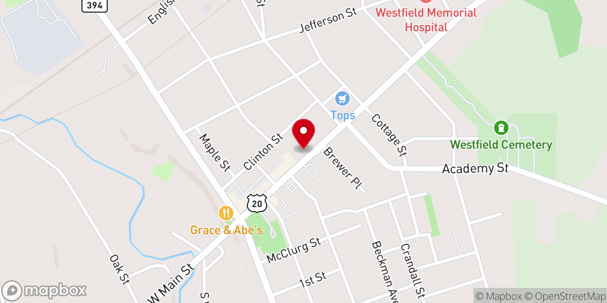Map showing location of United Methodist Church