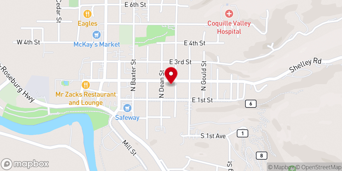 Map showing location of Center of Hope Assembly of God