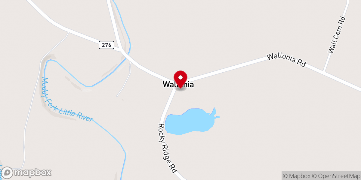 Map showing location of Wallonia Baptist Church