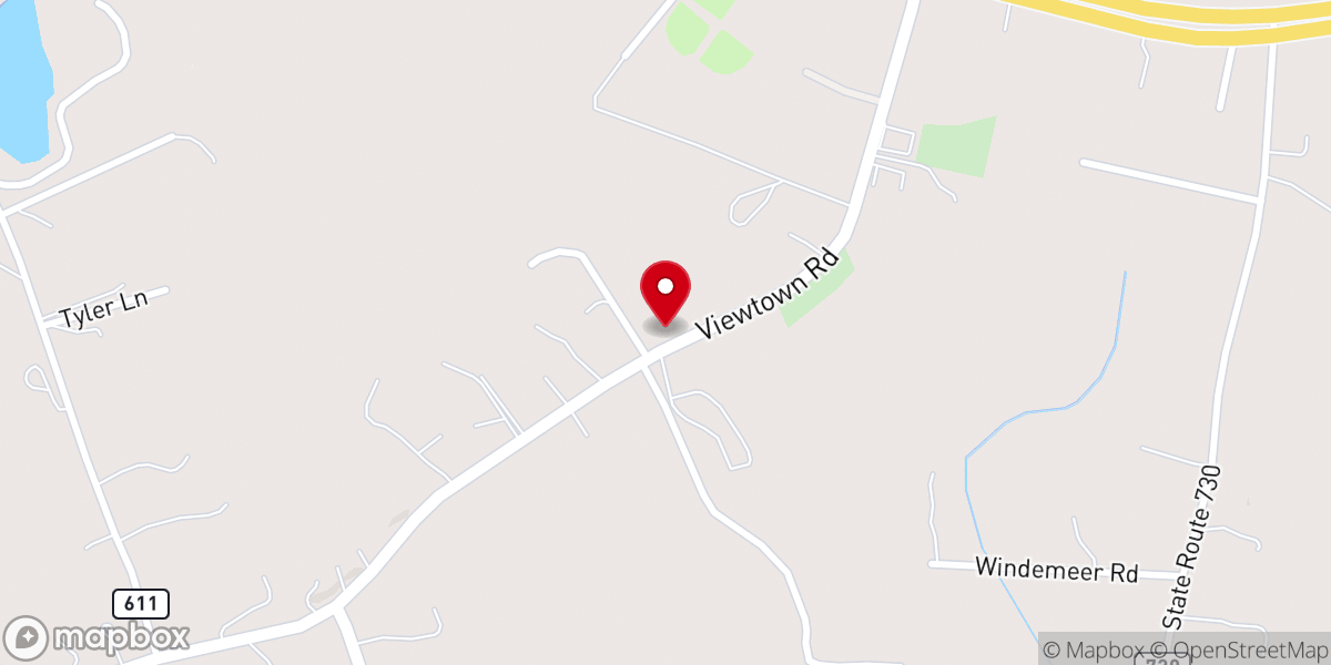 Map showing location of Bethel Baptist Church