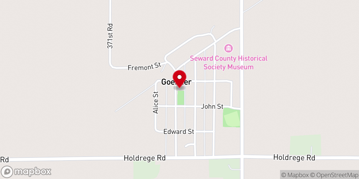 Map showing location of Village of Goehner