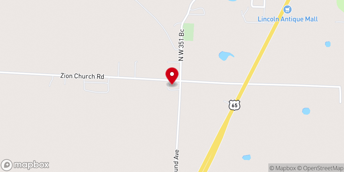 Map showing location of Zion Lutheran Church