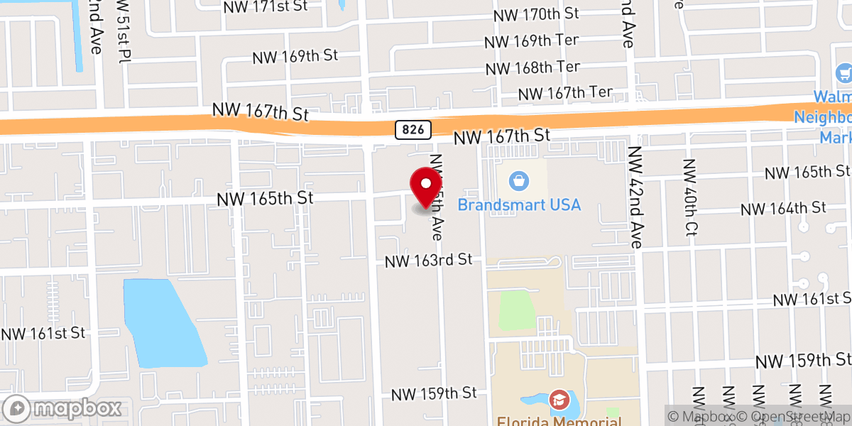 Map showing location of Church of God North Dade
