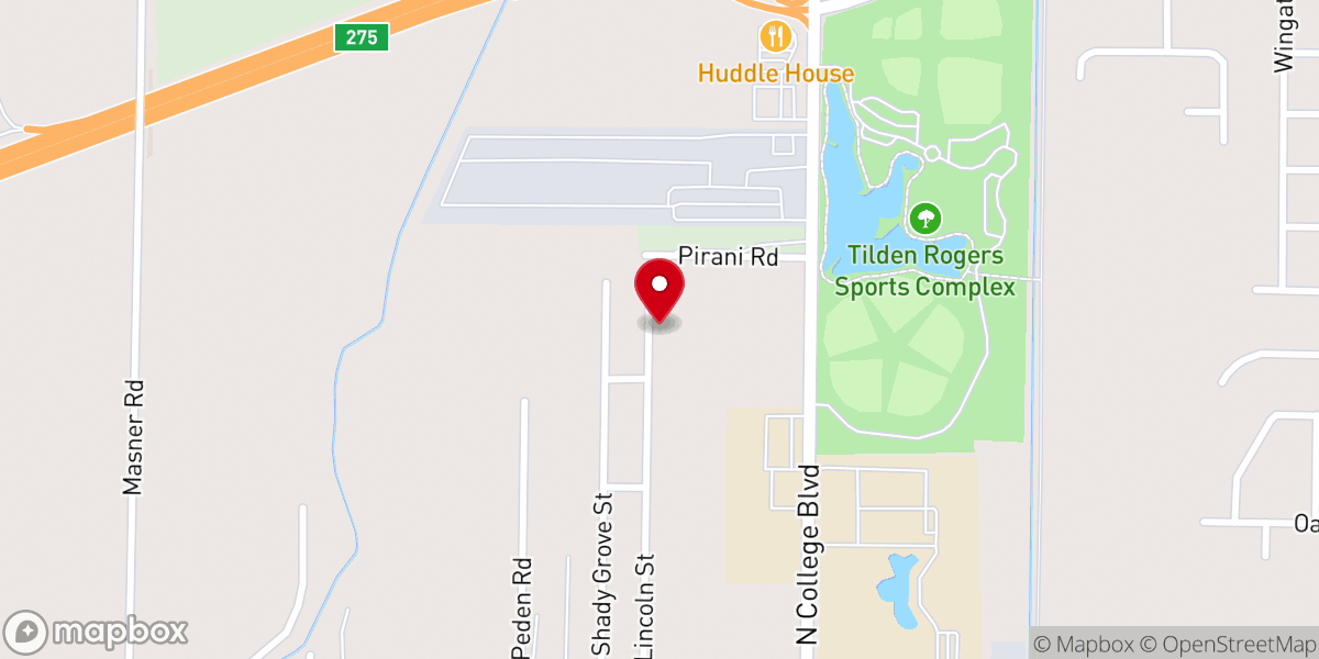Map showing location of Shady Grove Missionary Baptist Church