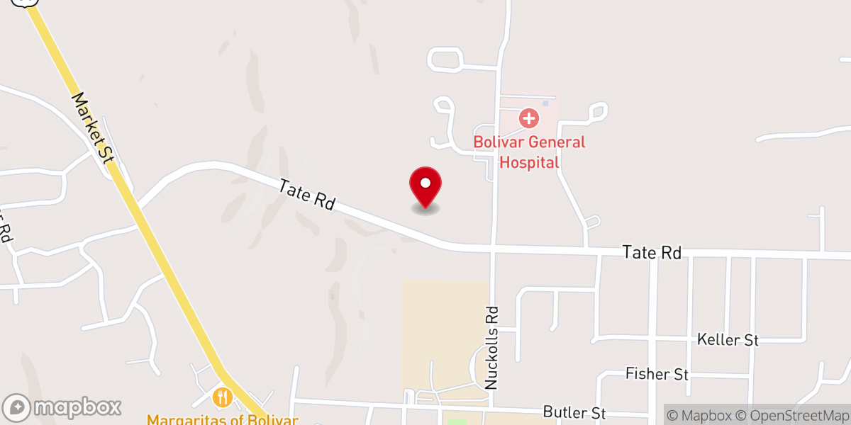 Map showing location of Trinity Baptist Church