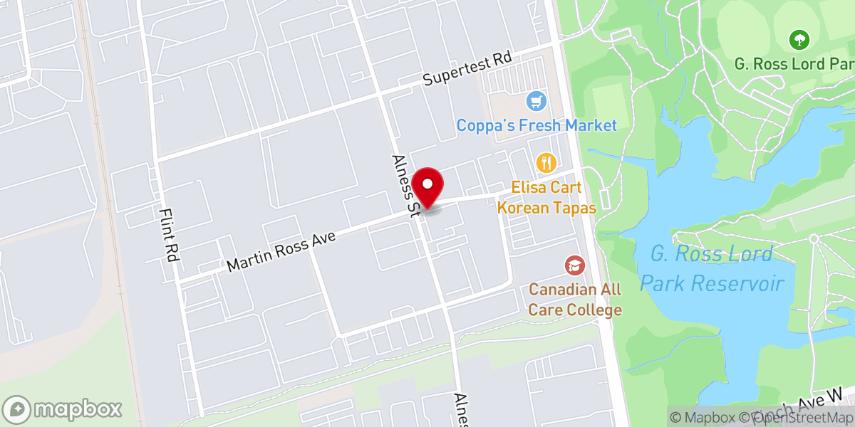 Map showing location of Anatolia Islamic Centre North York (ICMG)