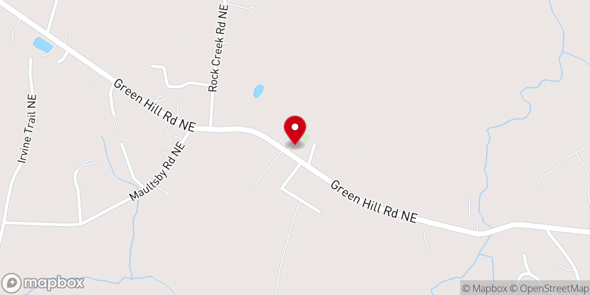 Map showing location of Town Creek Baptist Church