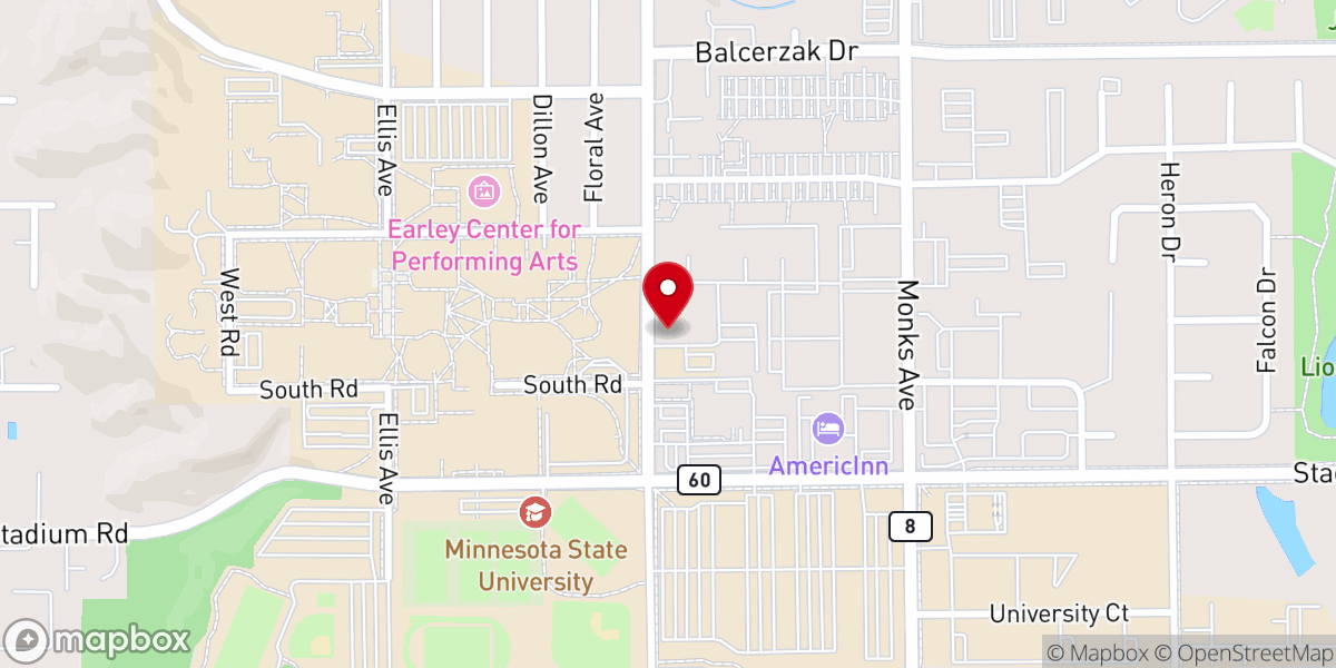 Map showing location of Beacon Lutheran Campus Center