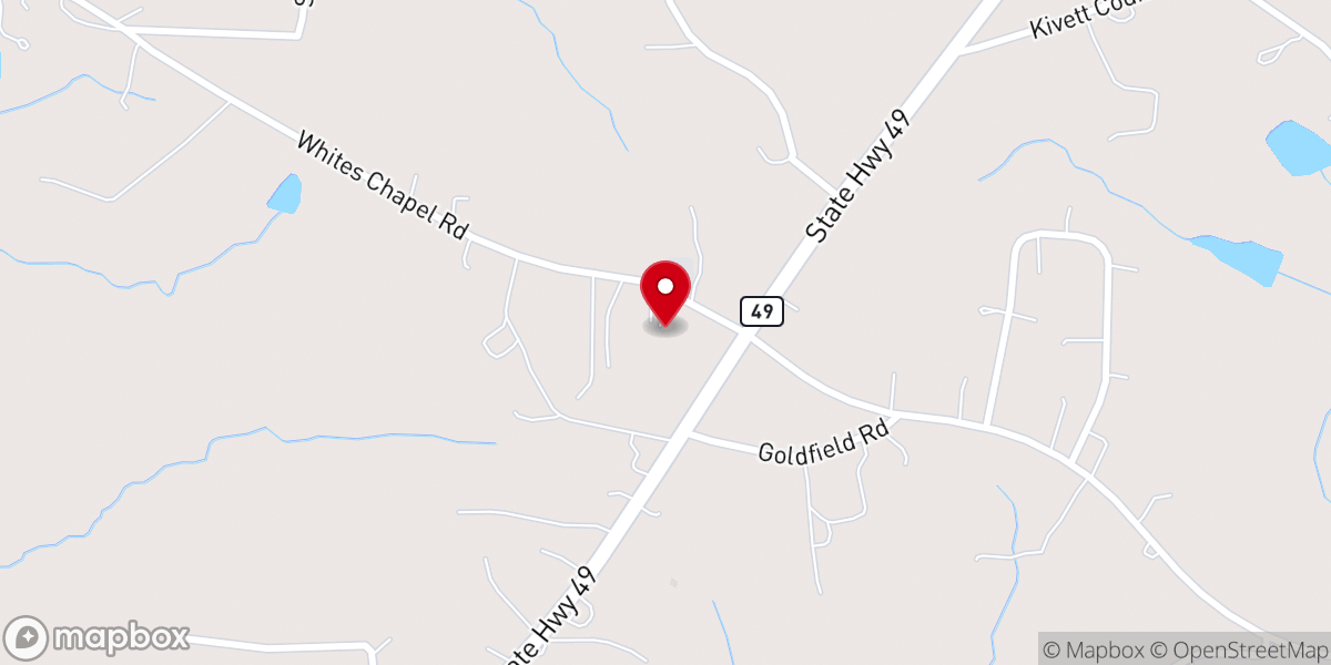 Map showing location of Shady Grove Baptist Church: Parsonage