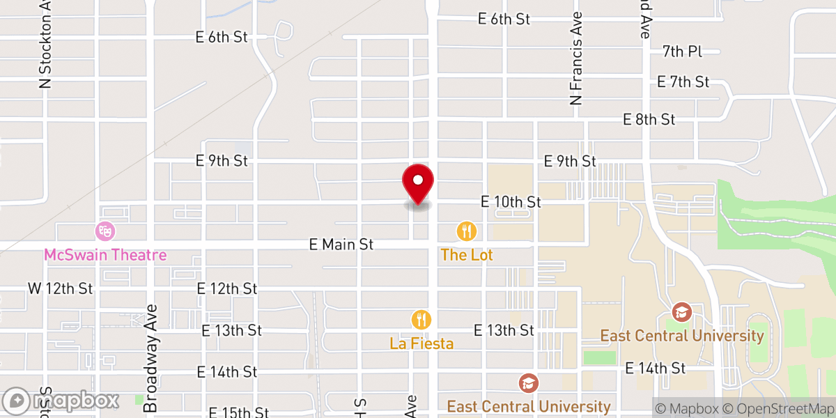 Map showing location of Trinity Ada