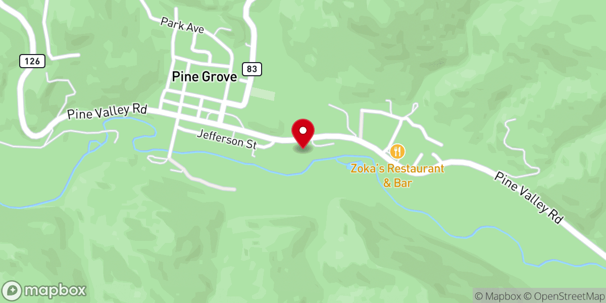 Map showing location of Pine Community Church