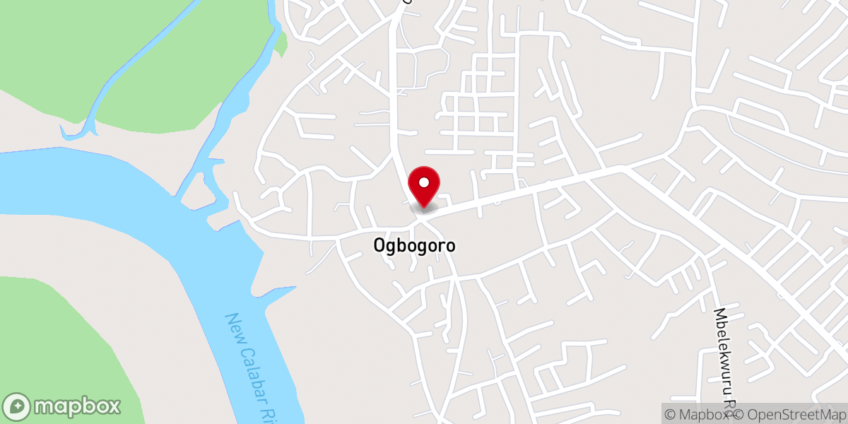Map showing location of First Baptist Church, Ogbogoro