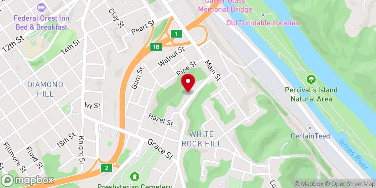 Map showing location of White Rock Baptist Church