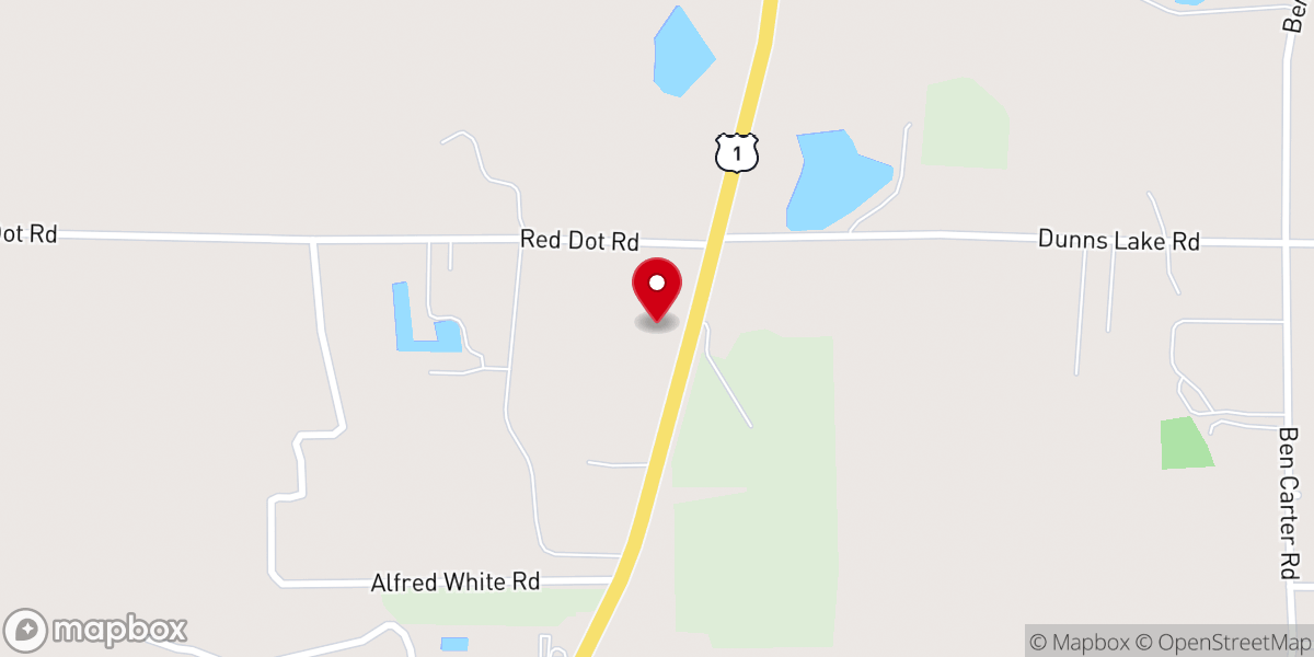 Map showing location of Oak Grove Missionary Baptist Church