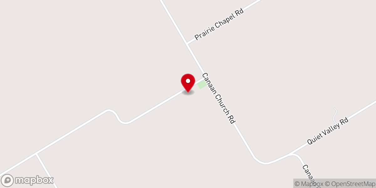 Map showing location of Cannan Church