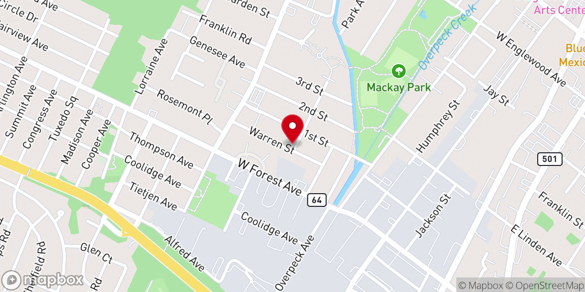 Map showing location of Mount Olive Baptist Church