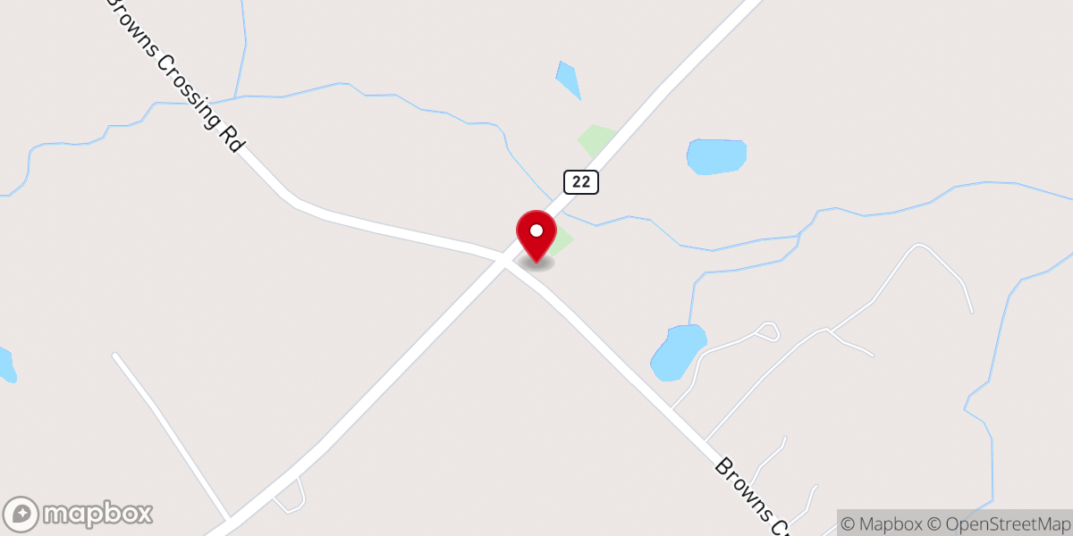 Map showing location of Browns Church