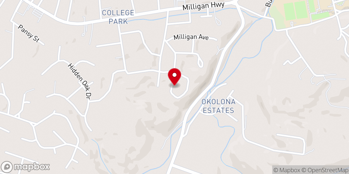 Map showing location of College Park Freewill Baptist Church