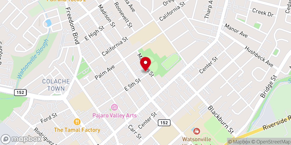 Map showing location of First Baptist Church