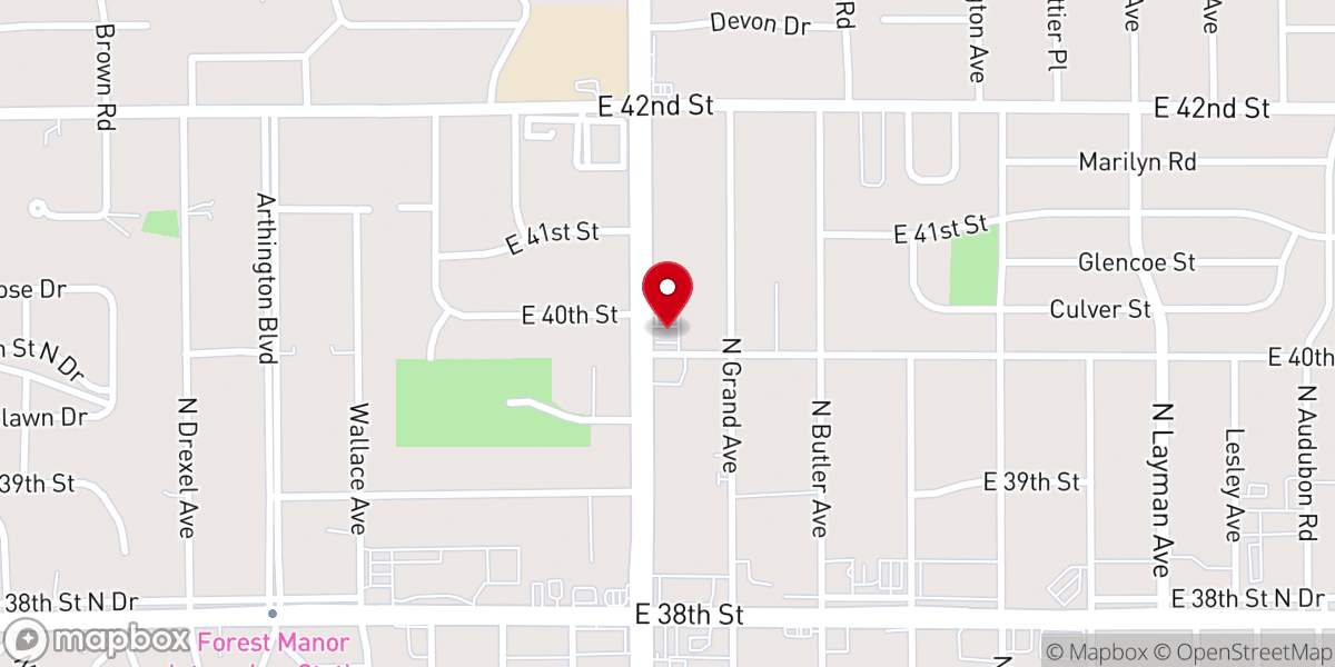 Map showing location of Emerson Avenue Church of Christ