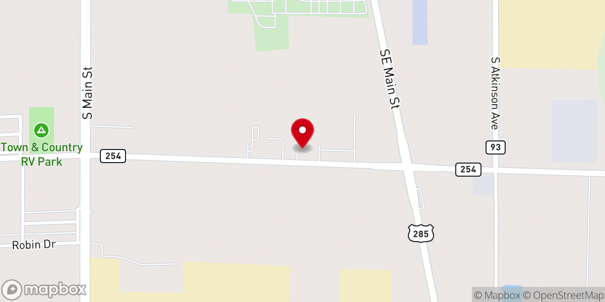 Map showing location of Roswell Gospel Assembly Church