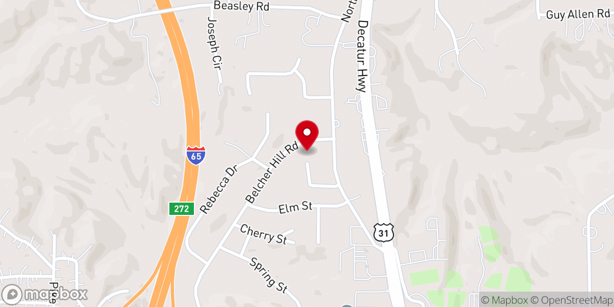 Map showing location of North Gardendale Baptist Church
