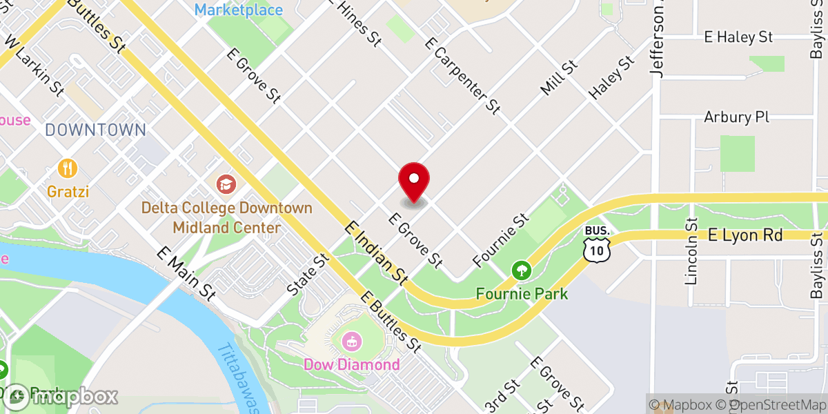 Map showing location of First Free Methodist Church