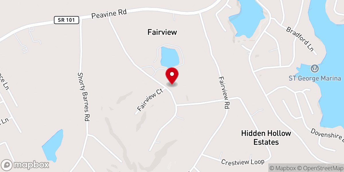 Map showing location of Cumberland View Baptist Church