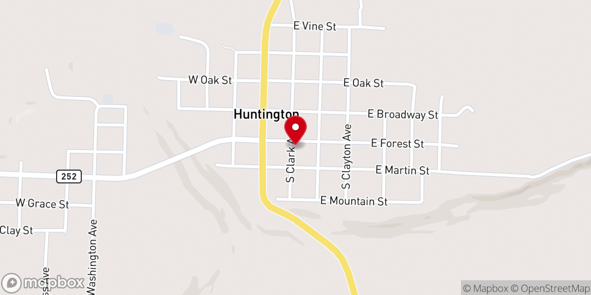 Map showing location of Huntington United Methodist Church