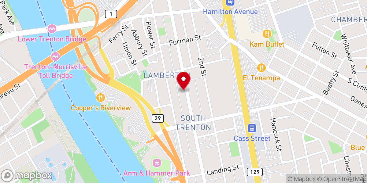 Map showing location of Haitian Tabernacle Baptist Church