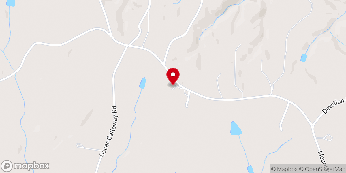 Map showing location of Charity Hill Baptist Church