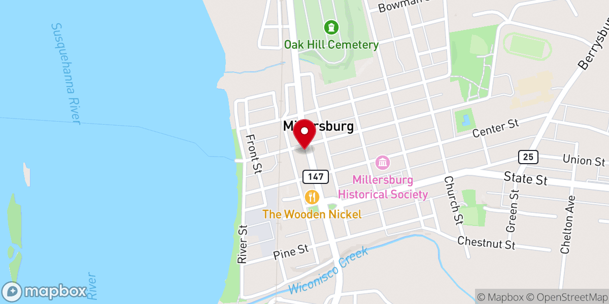 Map showing location of Hebron United Methodist Church