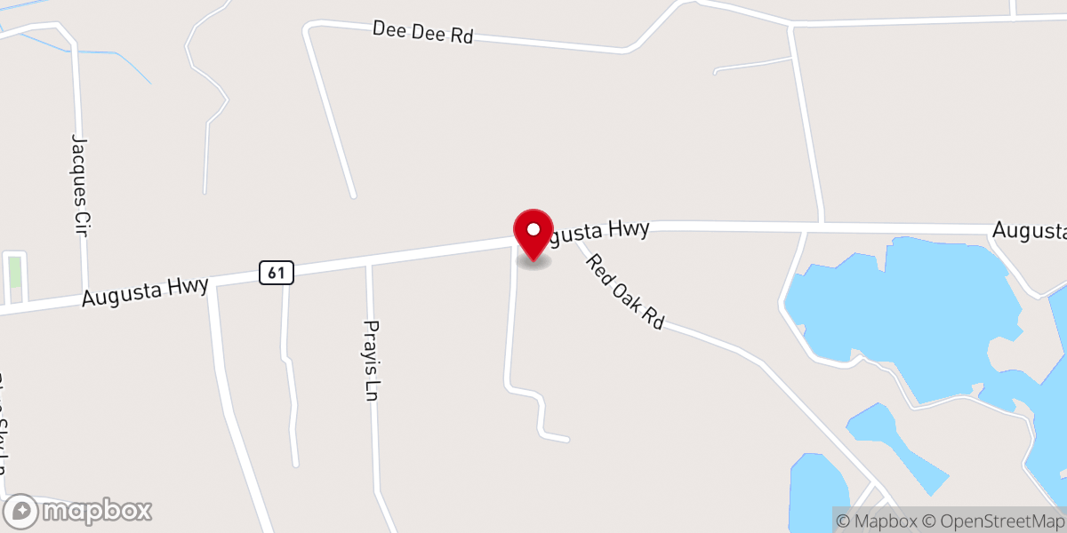 Map showing location of Maple Cane Baptist Church