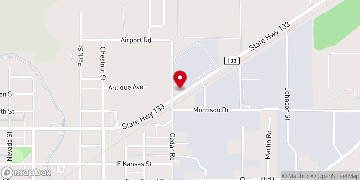 Map showing location of Boscobel Full Gospel Church