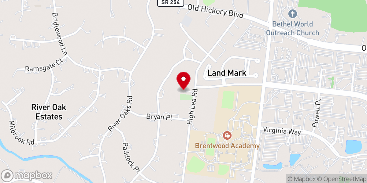 Map showing location of Johnson’s Chapel United Methodist Church