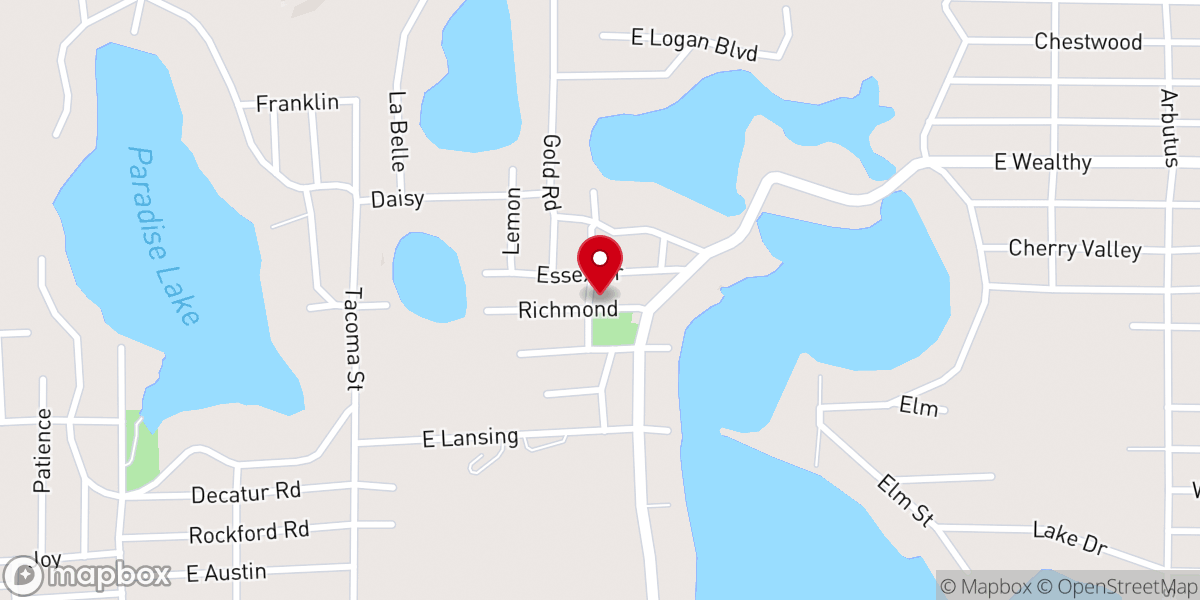 Map showing location of Tabernacle Church