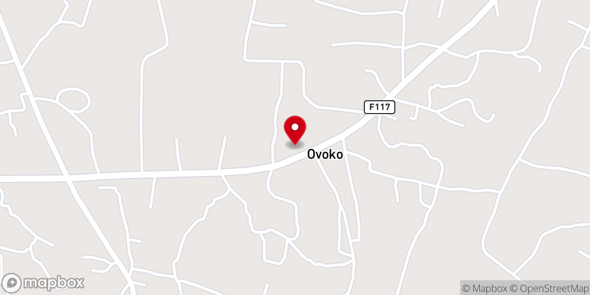 Map showing location of SS. Peter and Paul Parish, Uluya Ovoko