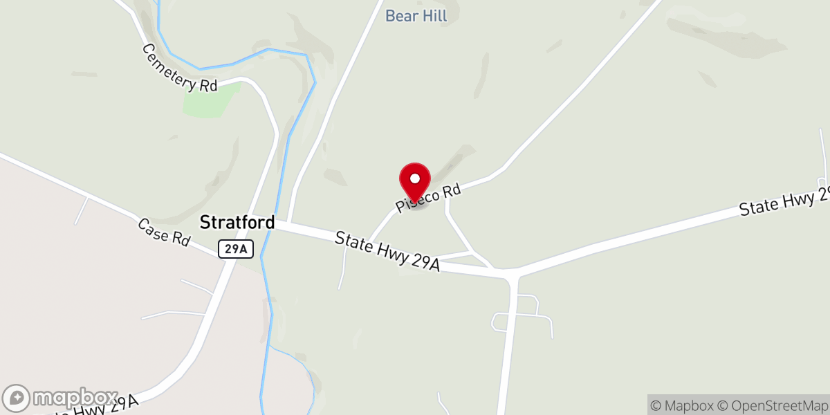 Map showing location of Stratford Town Office